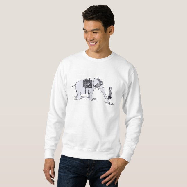 Elefant Upgrade Herren Weiß Sweatshirt (Vorne ganz)