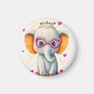 Elefant Valentinstag Herz Abzeichen Kinder Schule Magnet