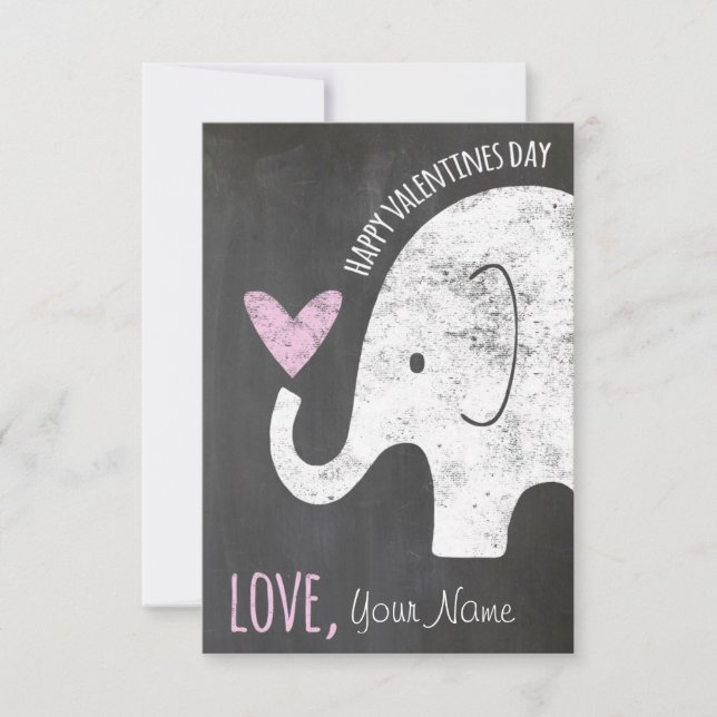 Elefant-Valentinstag scherzt Karte für (Vorderseite)