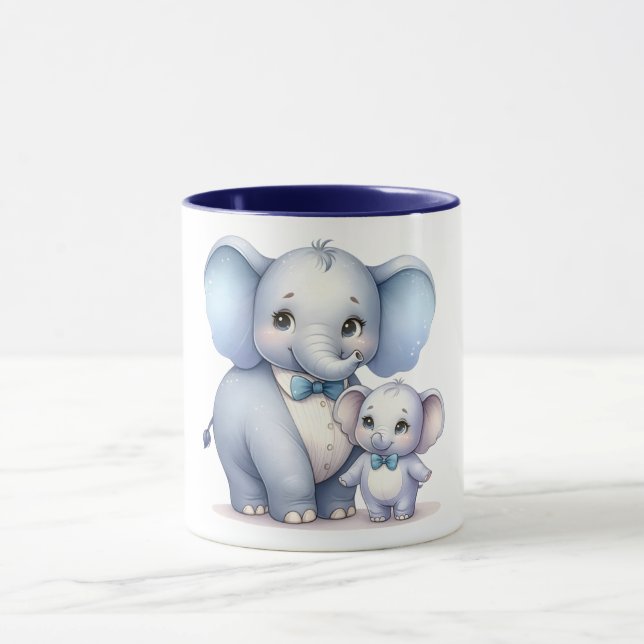 Elefant Vater & Sohn Tasse (Zentrum)