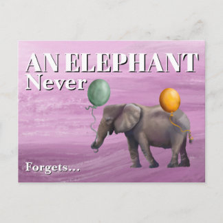 Elefant vergisst nie Postkarte