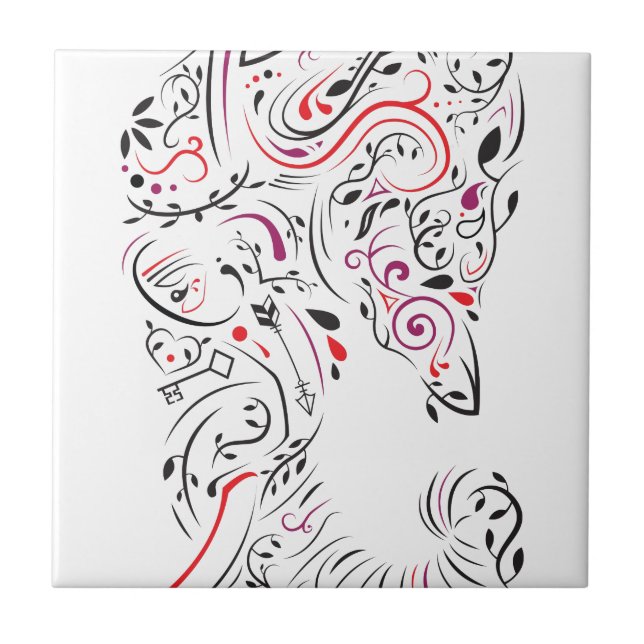 Elefant verziert fliese (Vorderseite)