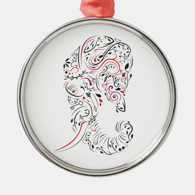 Elefant verziert ornament aus metall (Vorne)