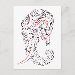 Elefant verziert postkarte