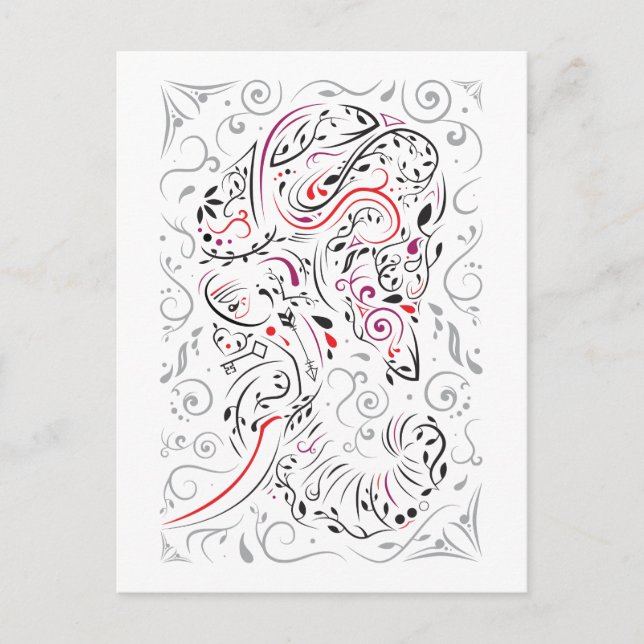 Elefant verziert postkarte (Vorderseite)