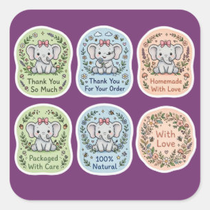 Elefant Vielen Dank Stickers Kleinunternehmen
