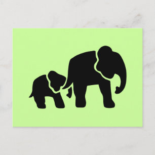 Elefant Vintage-Holzschnitt Postkarte