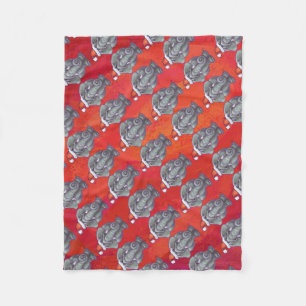 Elefant Weihnachten auf Rot Fleecedecke