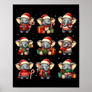 Elefant Weihnachten Lustiger Elefant Liebhaber Pyj Poster
