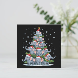 Elefant-Weihnachtsbaum Lustiger Süßer Elefant Feiertagskarte