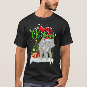 Elefant Weihnachtsdekorationen Santa Elefant Wei T-Shirt