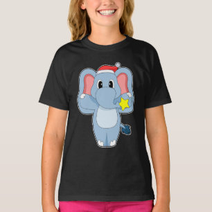 Elefant Weihnachtsmann Hut T-Shirt