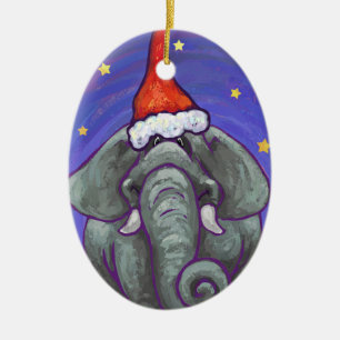 Elefant-Weihnachtsverzierung Keramikornament