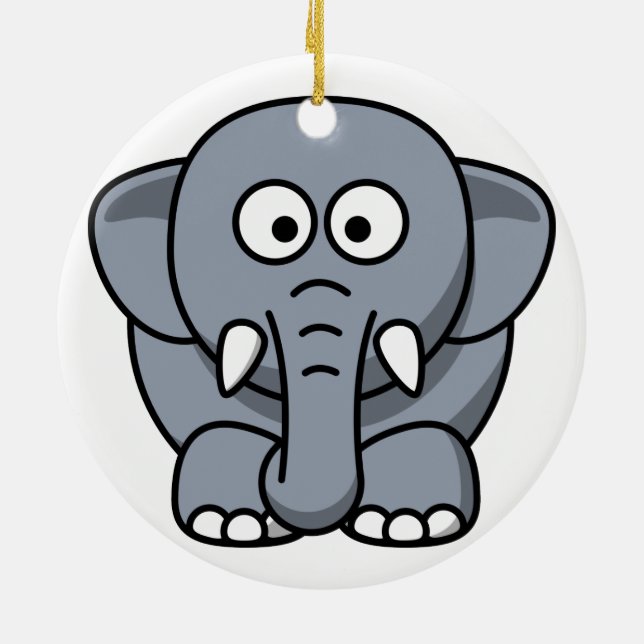 Elefant-Weihnachtsverzierung Keramikornament (Hinten)