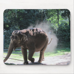 Elefant wirbelt Staub auf Mousepad