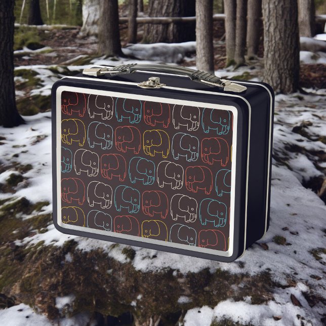 Elefant Zeichnend Metall Brotdose (Lunchbox )