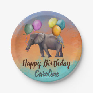 Elefant zum Geburtstag Pappteller