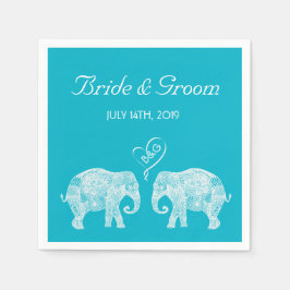 Elefante Couple Tons von Liebe Custom Wedding Serviette