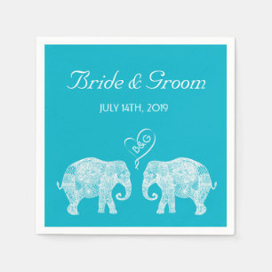 Elefante Couple Tons von Liebe Custom Wedding Serviette