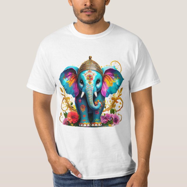 ELEFANTE DE LA INDIA POP ART T-Shirt (Vorderseite)