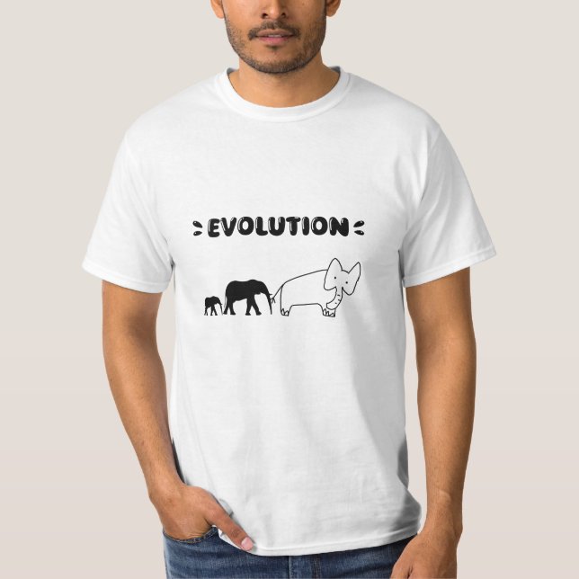 Elefante Evolution - Funny Bühne der Evolution T-Shirt (Vorderseite)