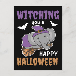 Elefante Hexen, die dir ein glückliches Holida abh Feiertagspostkarte