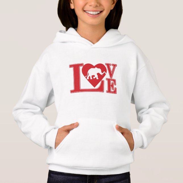 Elefante Liebe Hoodie (Vorderseite)