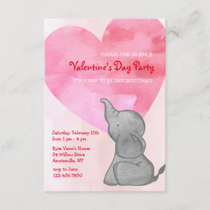 Elefante Liebe Valentinstag Party Einladung