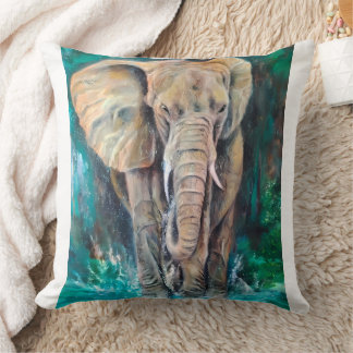 Elefante Realista, Acuarela Kissen