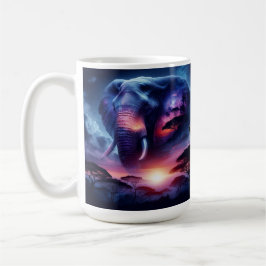 Elefante Silhouette bei Sonnenuntergang Kaffeetasse