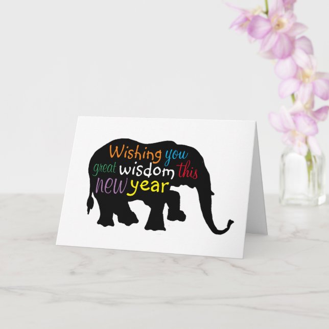 Elefante Silhouette - beliebige Farbe - Karte (Orchidee)
