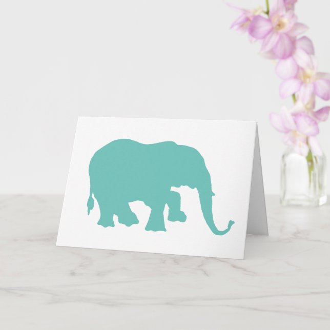 Elefante Silhouette - beliebige Farbe - Karte (Orchidee)