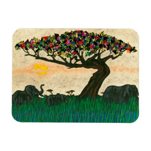 Elefanten auf den Flugzeug Afrikas Magnet