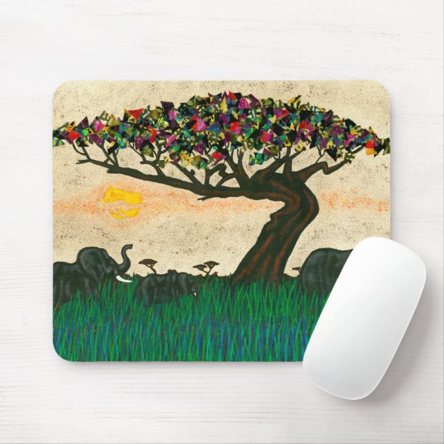 Elefanten auf den Flugzeug Afrikas Mousepad (Mit Mouse)