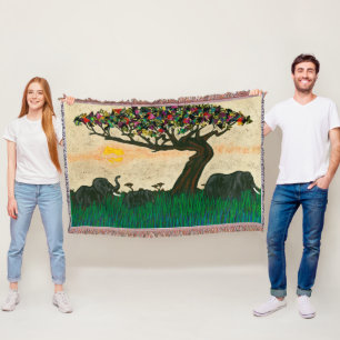 Elefanten auf den Flugzeugen Afrikas Decke