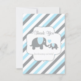 Elefanten aus Weiß, Blau und Grau - Vielen Dank Dankeskarte