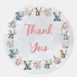 Elefanten & Boho-Jungle-Blume auf grauem Sticker