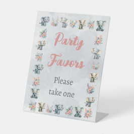 Elefanten & Boho Jungle-Blume zum Geburtstag von G Sockelschild