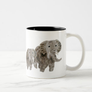 Elefanten der Wildlife Art Zweifarbige Tasse