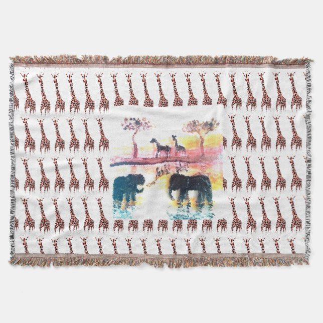 Elefanten der Wildtiere, Giraffen Decke (Vorderseite)