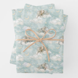 Elefanten, die auf Wolken schlafen Geschenkpapier Set