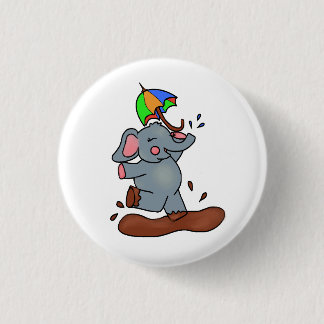 Elefanten erhalten einen großen Schmutzknopf Button