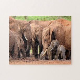 Elefanten Familienspezifisches Foto Puzzle