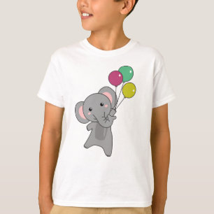 Elefanten fliegen mit Balloons süße Tiere Kinder T-Shirt