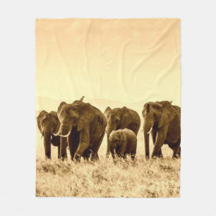 Elefanten gehen Fleece Blanket