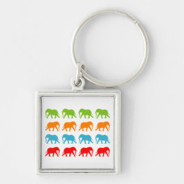 Elefanten gehen Muster Schlüsselanhänger