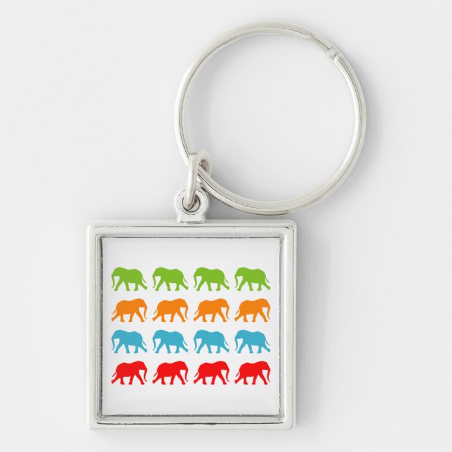 Elefanten gehen Muster Schlüsselanhänger (Vorne)