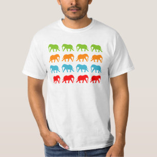 Elefanten gehen Muster T-Shirt