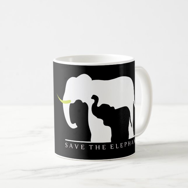 Elefanten gerettet (schwarz) tasse (VorderseiteRechts)
