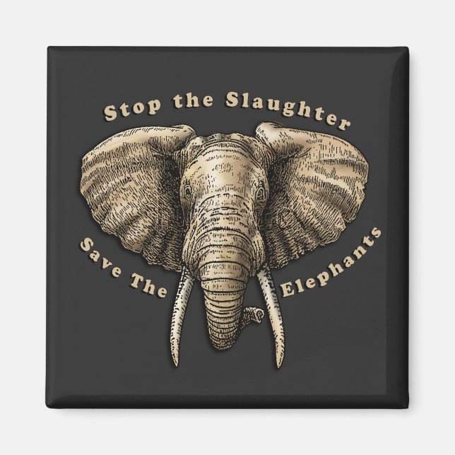 Elefanten-Grafik gerettet Magnet (Vorne)